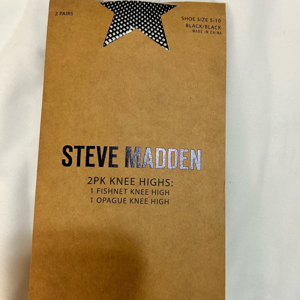 Steve Madden Black Knee High Socks 2-Pack